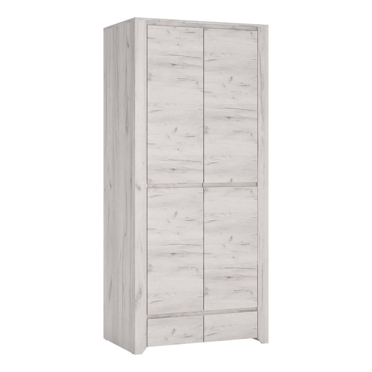 White Oak 2 Door 2 Drawer Fitted Wardrobe With Adjustable Shelves