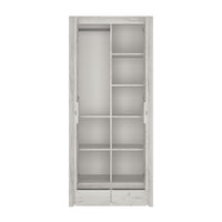 Thumbnail for White Oak 2 Door 2 Drawer Fitted Wardrobe With Adjustable Shelves