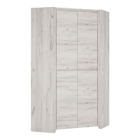 Thumbnail for Large White Wood 2 Door Modern Corner Fitted Wardrobe