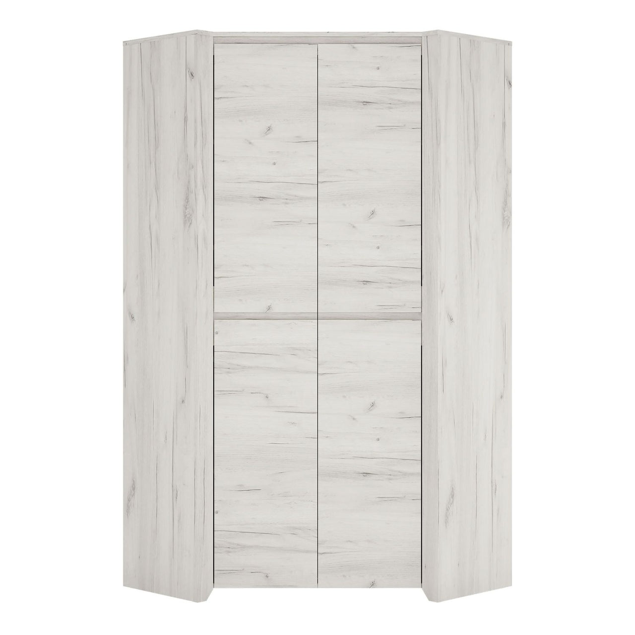 Large White Wood 2 Door Modern Corner Fitted Wardrobe