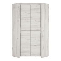 Thumbnail for Large White Wood 2 Door Modern Corner Fitted Wardrobe