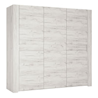 Thumbnail for Tall Extra Large 3 Door Modern Wardrobe in White Oak