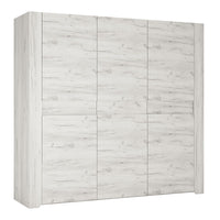 Thumbnail for Tall Extra Large 3 Door Modern Wardrobe in White Oak