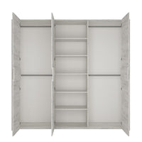 Thumbnail for Tall Extra Large 3 Door Modern Wardrobe in White Oak