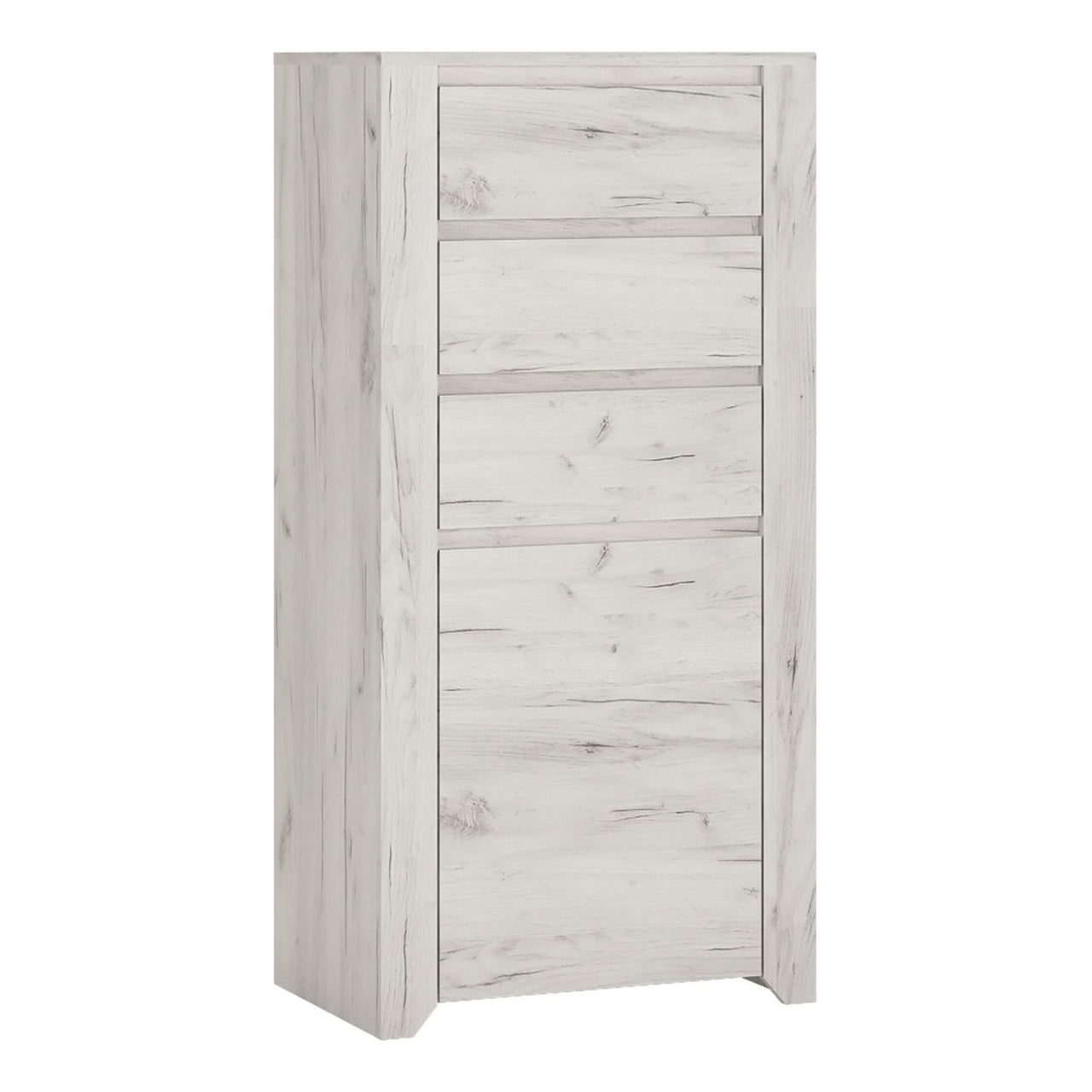 White Oak 1 Door 3 Drawer Chest