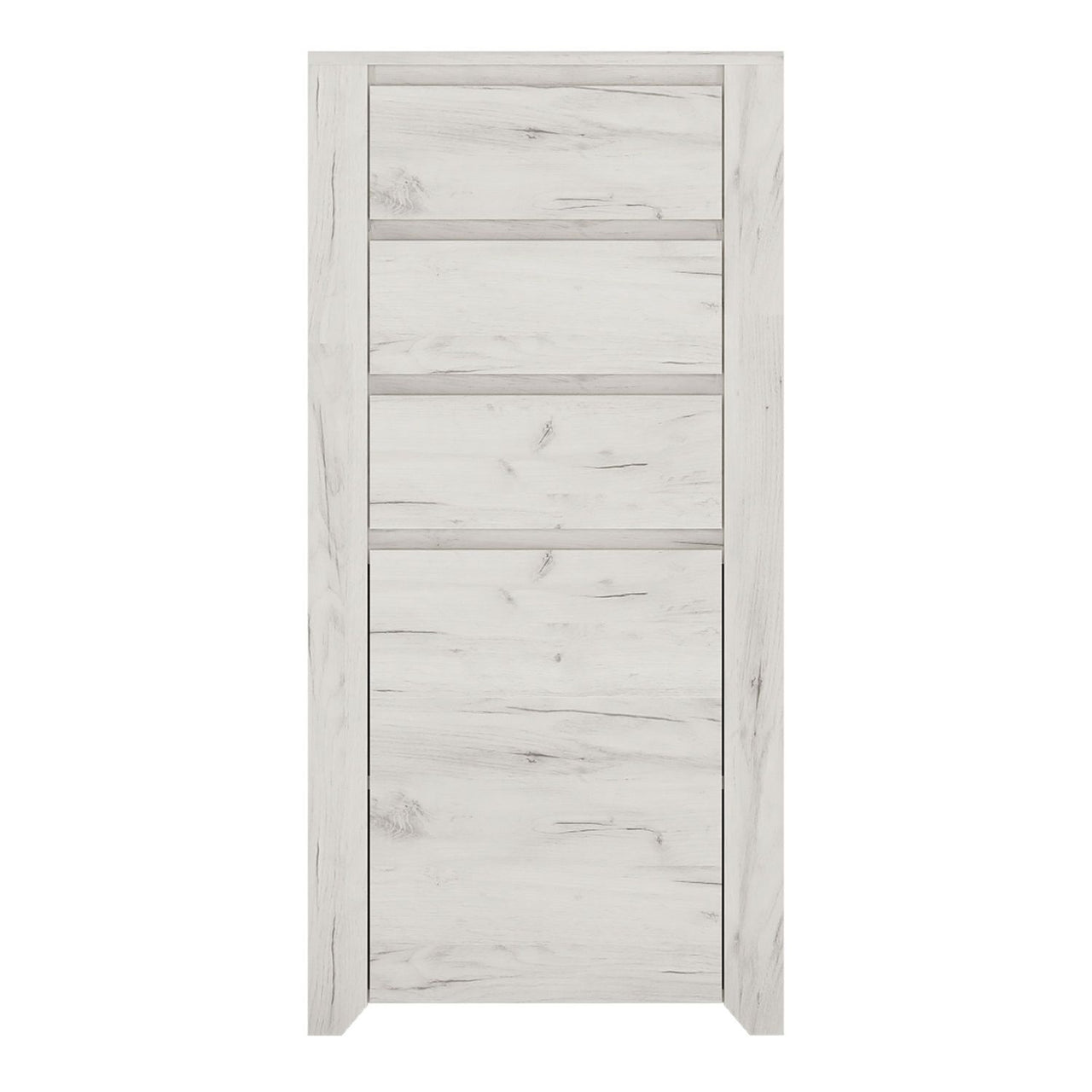 White Oak 1 Door 3 Drawer Chest