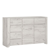 Thumbnail for White Oak 2 Door 6 (3+3) Drawer 119cm Wide Chest Cupboard