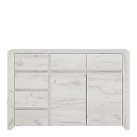 Thumbnail for White Oak 2 Door 6 (3+3) Drawer 119cm Wide Chest Cupboard