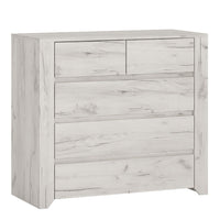 Thumbnail for White Crafted Oak 5 Drawer Chest