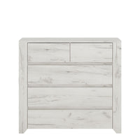 Thumbnail for White Crafted Oak 5 Drawer Chest