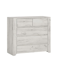 Thumbnail for White Crafted Oak 5 Drawer Chest