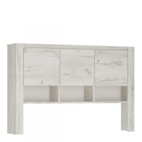 Thumbnail for Modern White Crafted Oak Effect Top Unit for Desk 3 Doors 3 Shelves