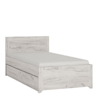 Thumbnail for White Wash Oak Single 3ft Guest Bed with Underbed Drawer