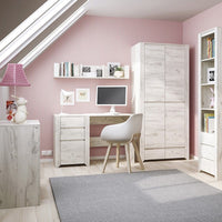 Thumbnail for White Oak 1 Door 5 (2 Over 3) Drawer 119cm Wide Chest Cupboard