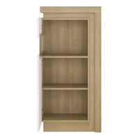 Thumbnail for Tall Narrow Display Cabinet in Oak White High Gloss 123.6cm Tall LHD