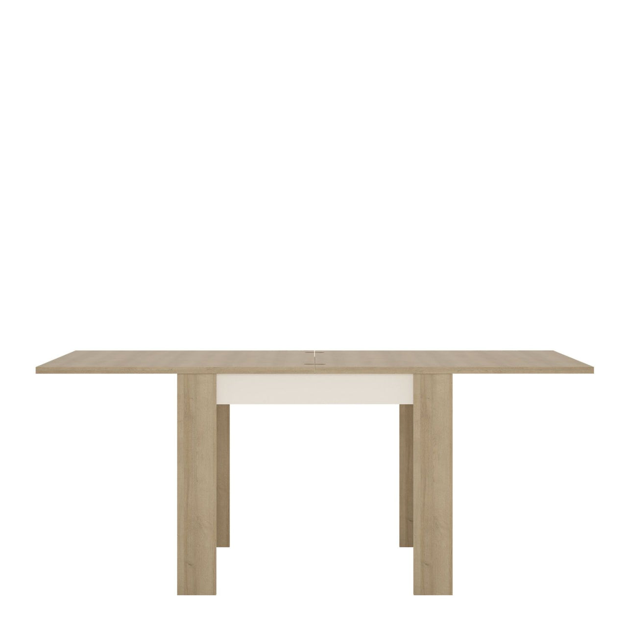 Rectangular Small Extending Dining Table 90cm to 180cm Oak White High Gloss 6 Seater