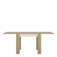 Thumbnail for Rectangular Small Extending Dining Table 90cm to 180cm Oak White High Gloss 6 Seater