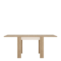 Thumbnail for Rectangular Small Extending Dining Table 90cm to 180cm Oak White High Gloss 6 Seater