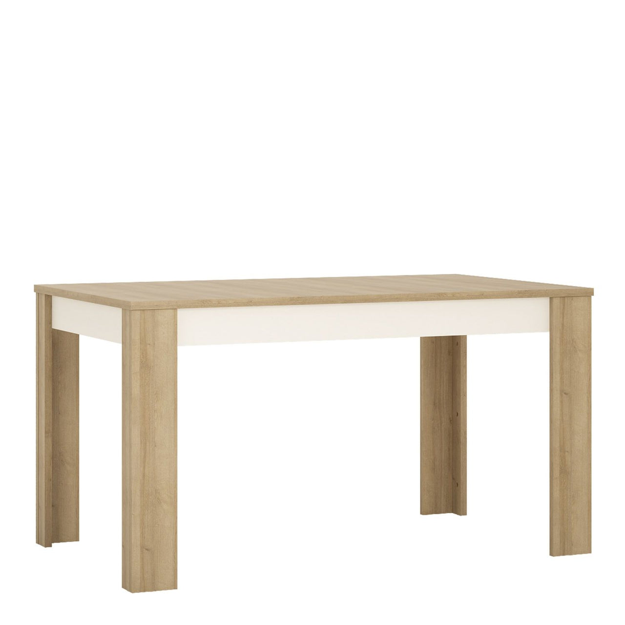 Modern Extending Dining Table 140 to 180cm Oak White High Gloss