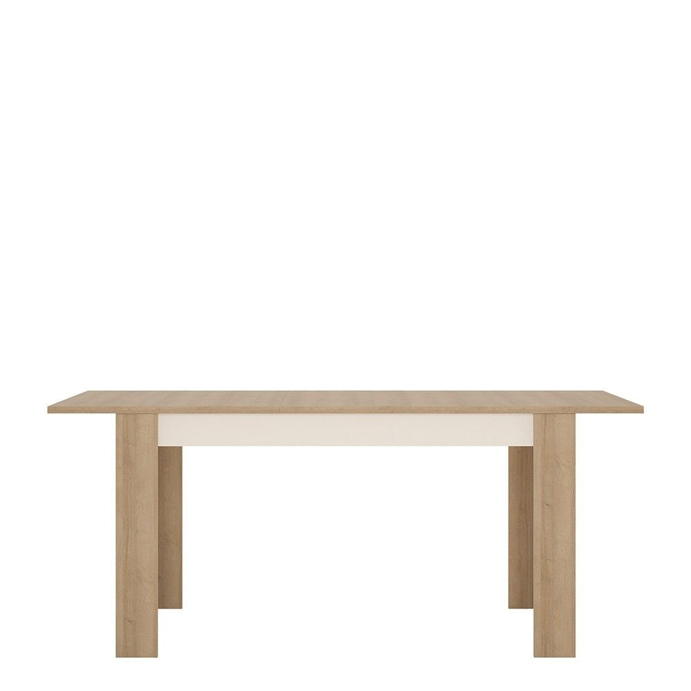 Modern Extending Dining Table 140 to 180cm Oak White High Gloss