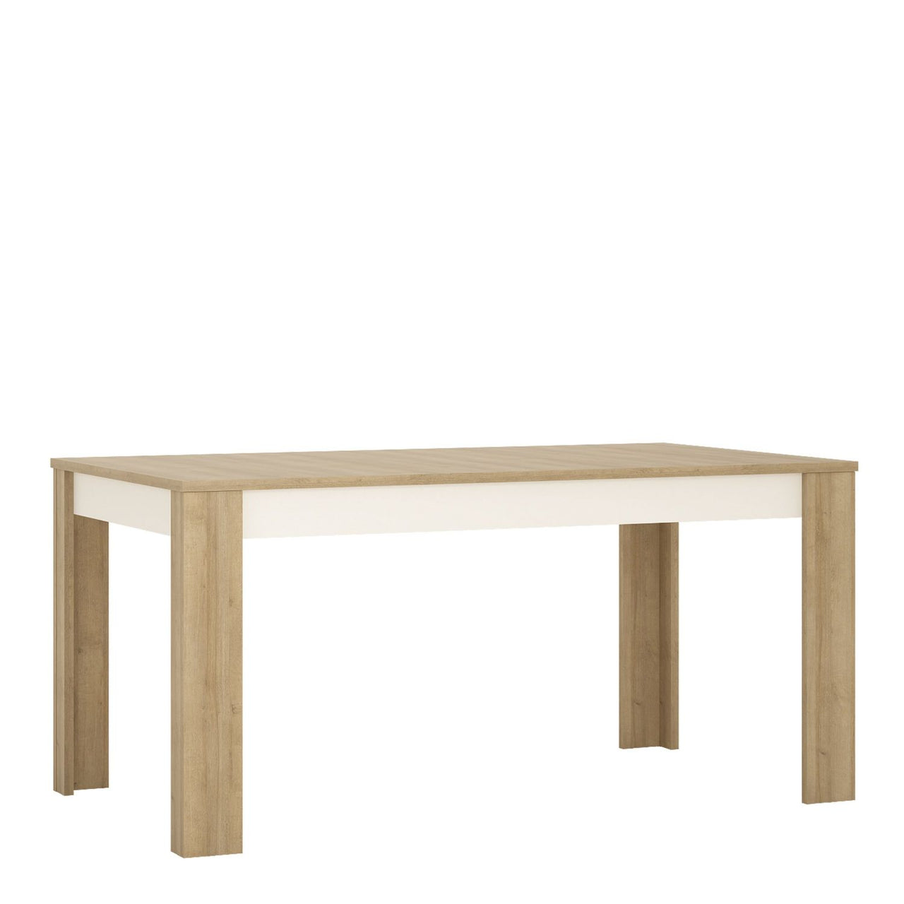 Large Extending Dining Table 160 to 200cm in Oak and White High Gloss 8 Seater