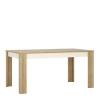 Thumbnail for Large Extending Dining Table 160 to 200cm in Oak and White High Gloss 8 Seater