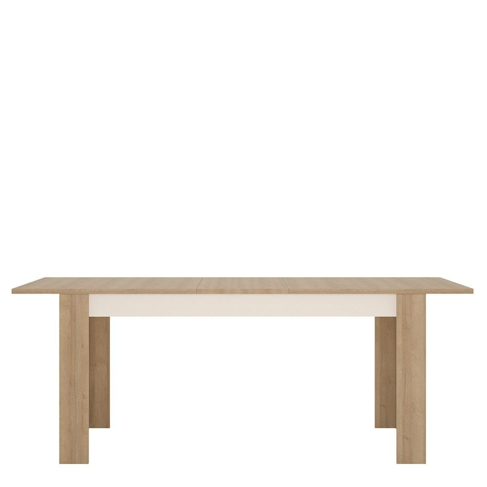 Large Extending Dining Table 160 to 200cm in Oak and White High Gloss 8 Seater