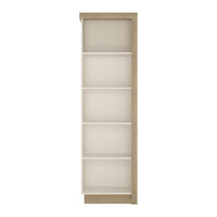 Thumbnail for 199cm Tall Slim Narrow Bookcase LH Light Oak and White High Gloss