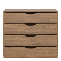 Thumbnail for Industrial Modern Oak 4 Drawer Chest With Matte Black Fronts