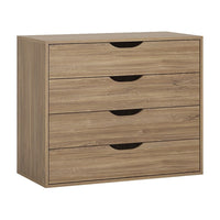 Thumbnail for Industrial Modern Oak 4 Drawer Chest With Matte Black Fronts