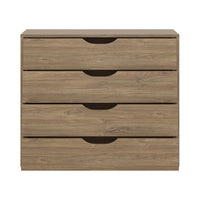 Thumbnail for Industrial Modern Oak 4 Drawer Chest With Matte Black Fronts