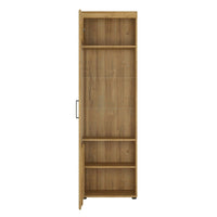 Thumbnail for Tall Narrow Glazed Oak Finish Display Cabinet LH With 5 Shelves