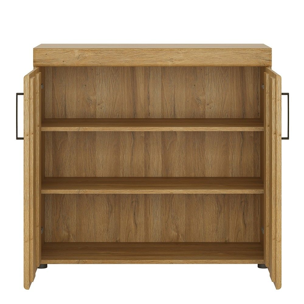 Small Oak 2 Door Storage Cabinet High Quality 93cm Wide