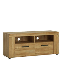 Thumbnail for Oak Large 2 Drawer TV Media Cabinet 128cm Wide