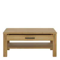 Thumbnail for Oak 1 Drawer Large Coffee Sofa Table With Shelf Traditional Style