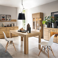 Thumbnail for Traditional Oak Finish Large Extending 8 Seater Dining Table