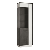 Thumbnail for Modern Grey White Tall Narrow Slim Glazed Display Cabinet LH