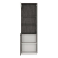 Thumbnail for Modern Grey White Tall Narrow Slim Glazed Display Cabinet LH