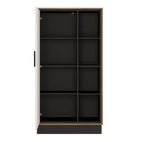 Thumbnail for Black White and Walnut 85cm Wide 1 Door Part Cupboard Open Bookcase