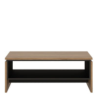 Thumbnail for Walnut and Dark Panel Finish Coffee Table With Shelf 107cm Wide