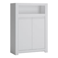 Thumbnail for White 2 Door Small Storage Cabinet With Open Shelf