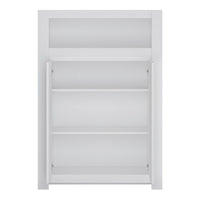 Thumbnail for White 2 Door Small Storage Cabinet With Open Shelf