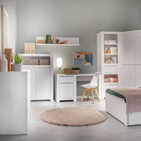 Thumbnail for White 2 Door Small Storage Cabinet With Open Shelf