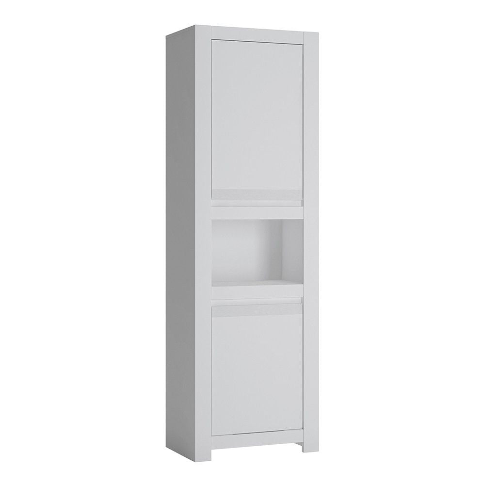 Tall Narrow Alpine White Chiffonier 2 Door Cabinet