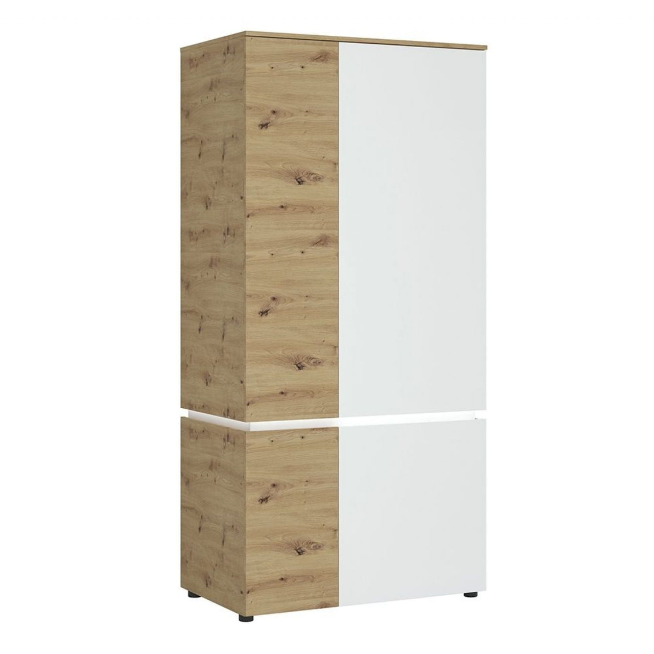 Luci 4 door wardrobe in White and Oak