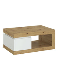 Thumbnail for Luci 1 drawer coffee table in White and Oak