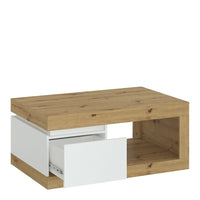 Thumbnail for Luci 1 drawer coffee table in White and Oak