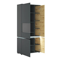 Thumbnail for Luci 4 door tall display cabinet LH in Platinum and Oak