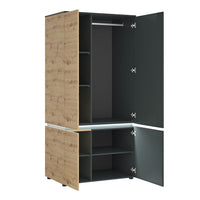 Thumbnail for Luci 4 door wardrobe in Platinum and Oak