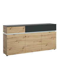 Thumbnail for Luci 3 door 2 drawer sideboard in Platinum and Oak